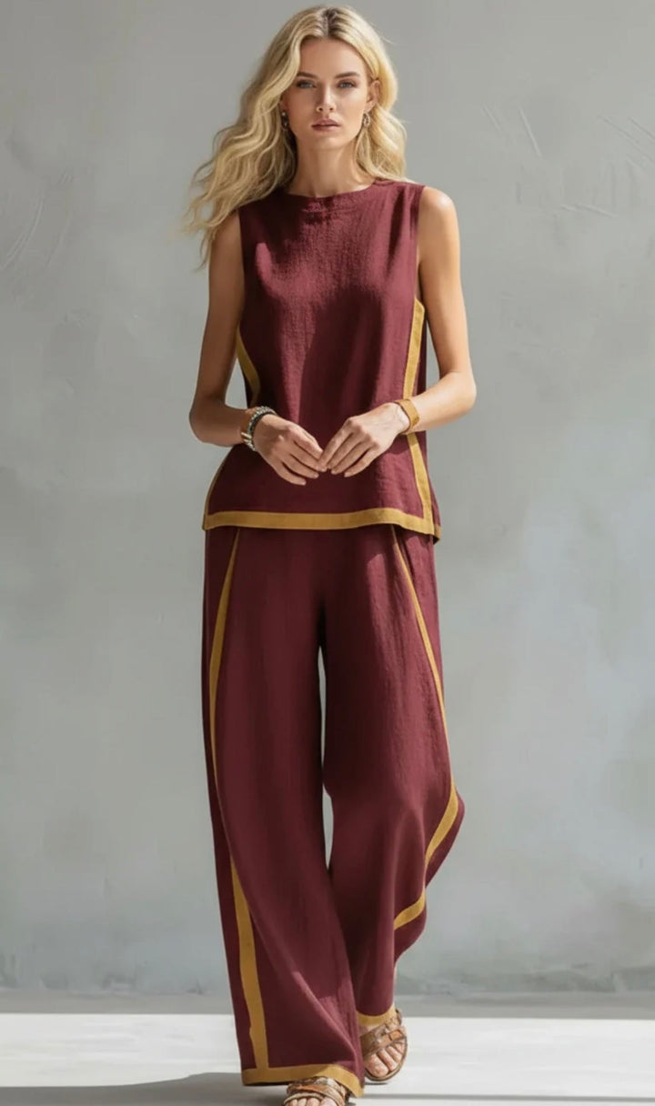 Leila | Elegantní komplet z bavlny a lnu
