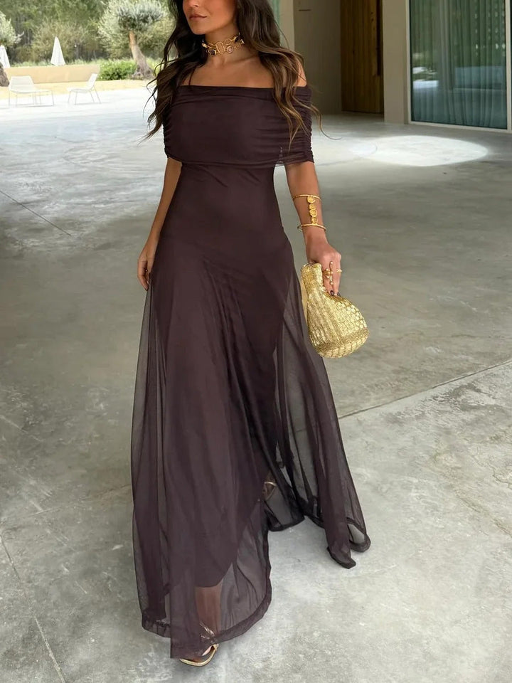 Jana™ | Elegantní dlouhé šaty s odhalenými rameny