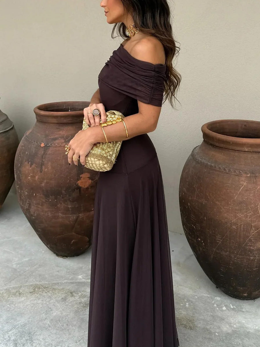 Jana™ | Elegantní dlouhé šaty s odhalenými rameny