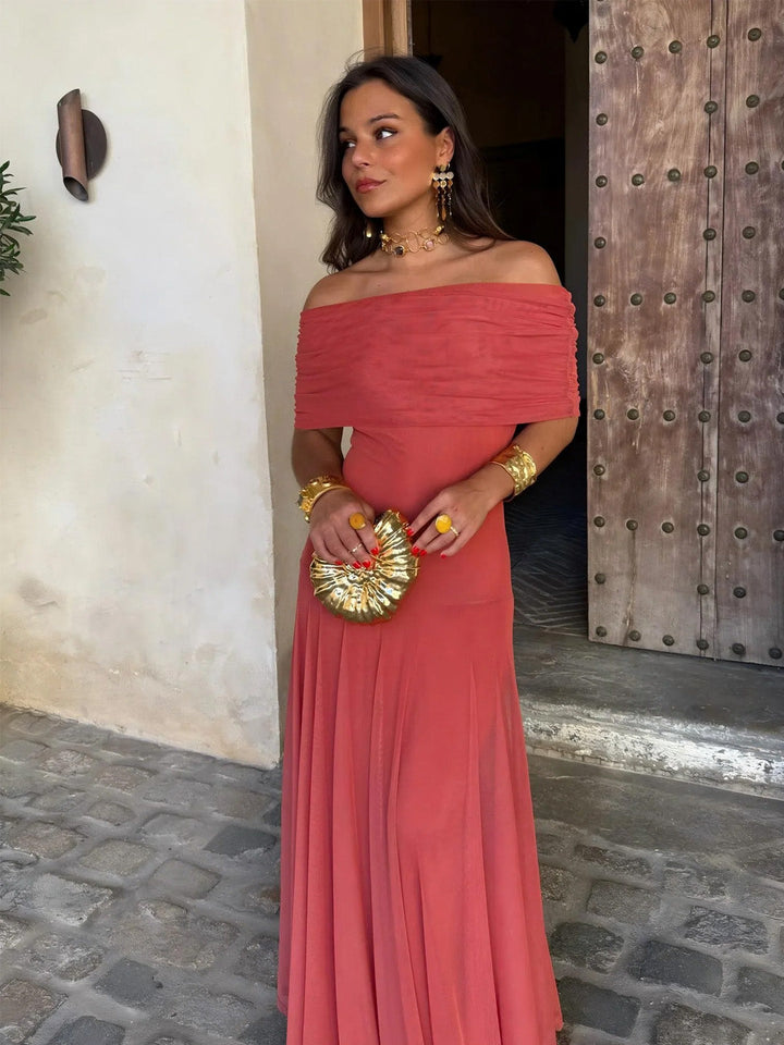 Jana™ | Elegantní dlouhé šaty s odhalenými rameny